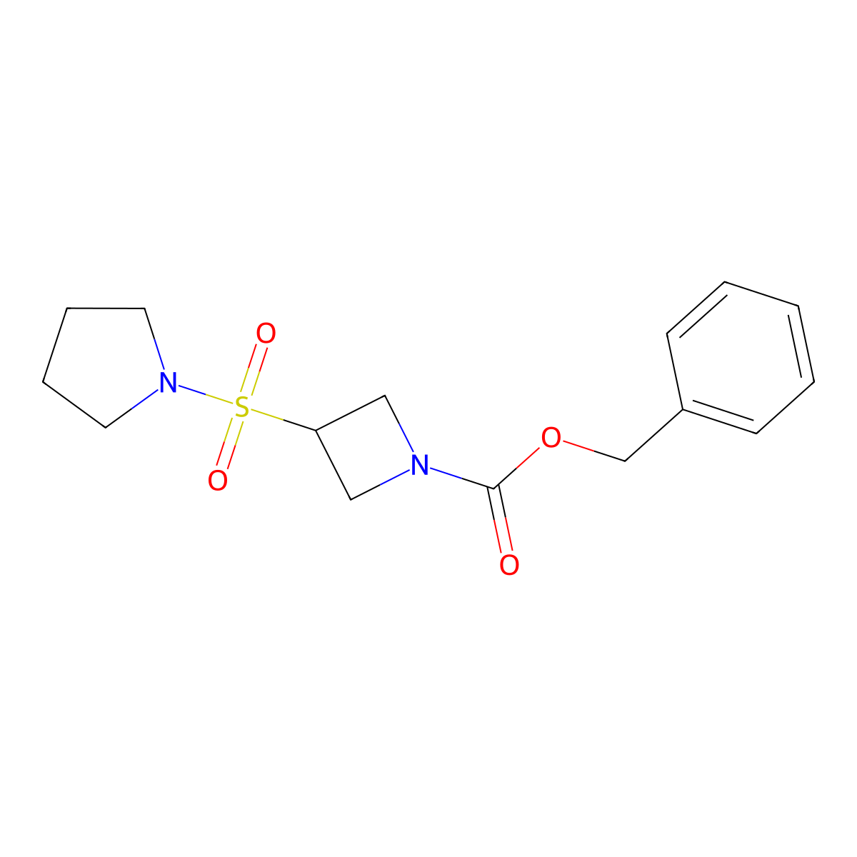 Benzyl 3-(pyrrolidine-1-sulfonyl)azetidine-1-carboxylate molecular structure, CAS 2803860-64-0