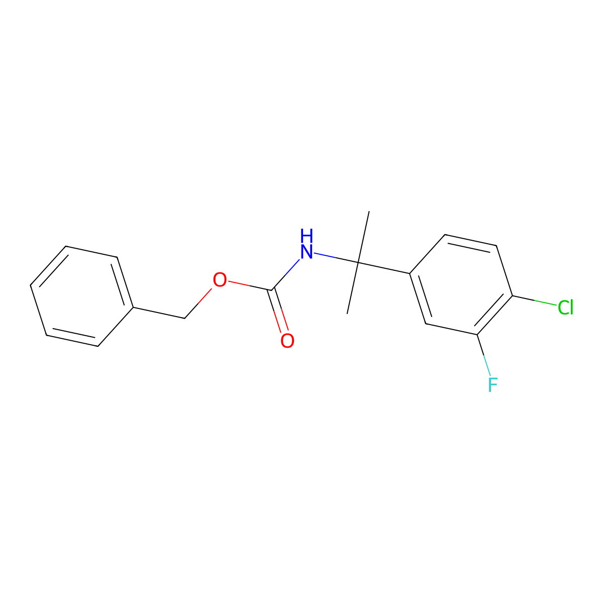 benzyl N-[2-(4-chloro-3-fluorophenyl)propan-2-yl]carbamate molecular structure, CAS 2803860-65-1