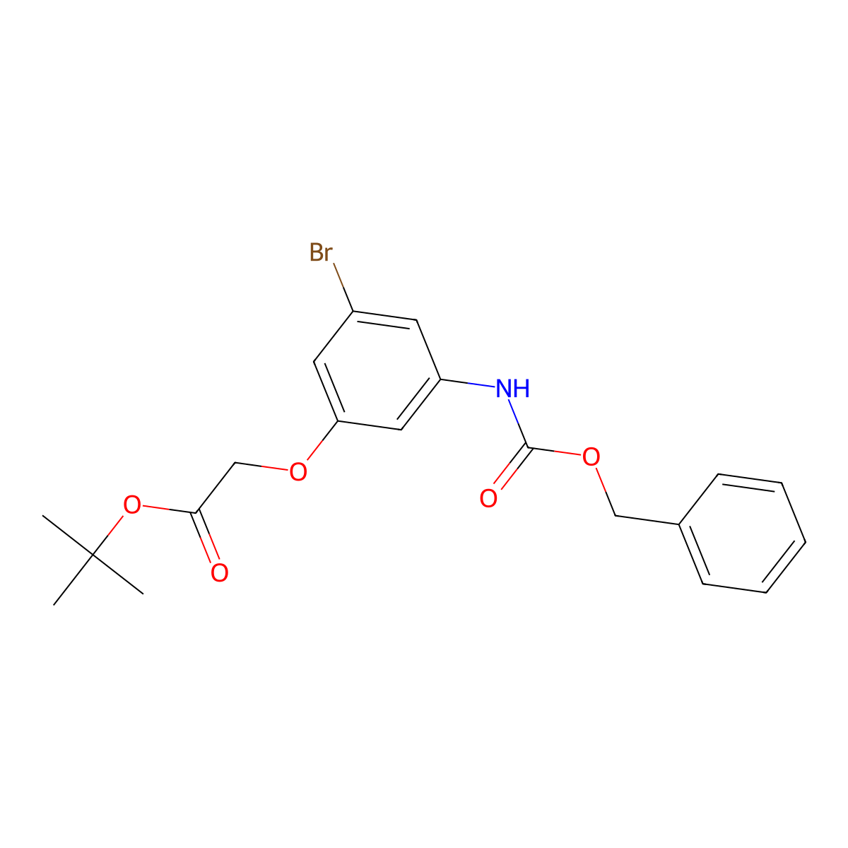 Tert-butyl 2-(3-{[(benzyloxy)carbonyl]amino}-5-bromophenoxy)acetate molecular structure, CAS 2803860-79-7