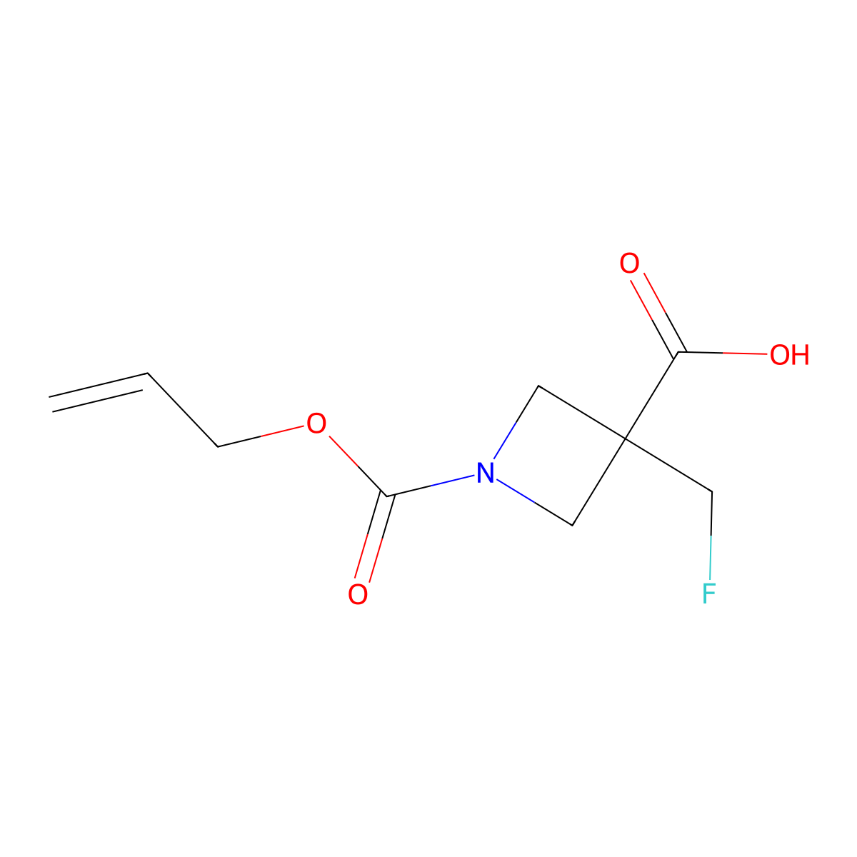 3-(Fluoromethyl)-1-[(prop-2-en-1-yloxy)carbonyl]azetidine-3-carboxylic acid molecular structure, CAS 2803860-81-1