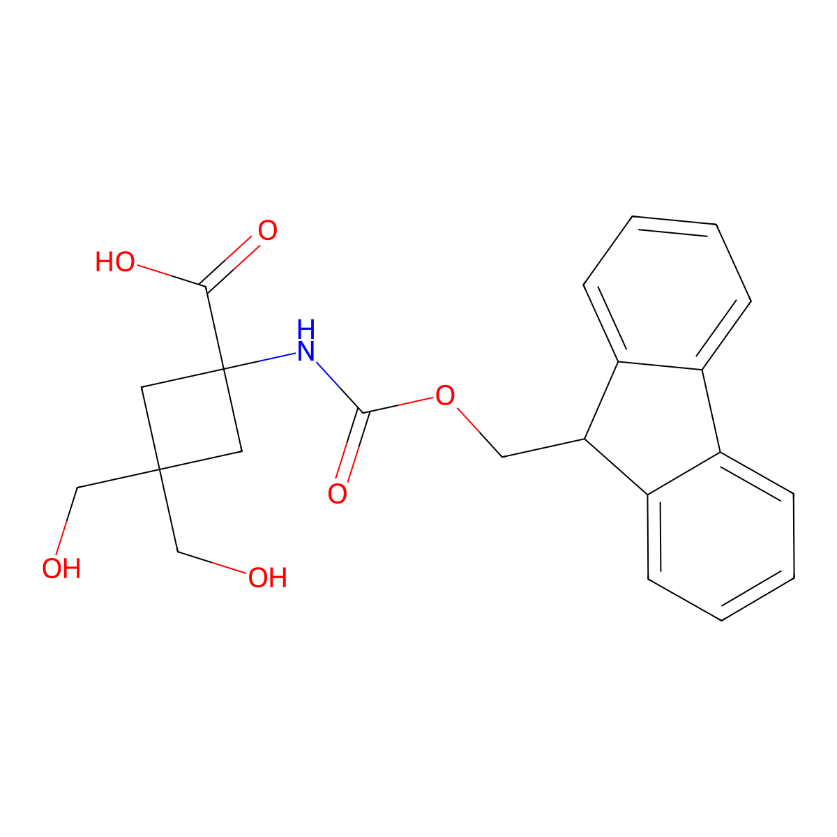 1-({[(9H-fluoren-9-yl)methoxy]carbonyl}amino)-3,3-bis(hydroxymethyl)cyclobutane-1-carboxylic acid molecular structure, CAS 2803860-83-3