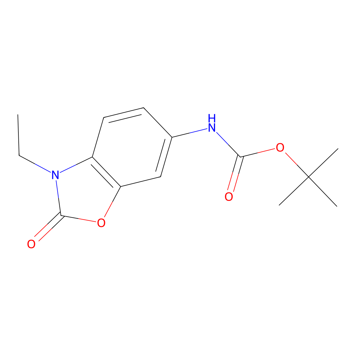 tert-butyl N-(3-ethyl-2-oxo-2,3-dihydro-1,3-benzoxazol-6-yl)carbamate molecular structure, CAS 2803860-89-9
