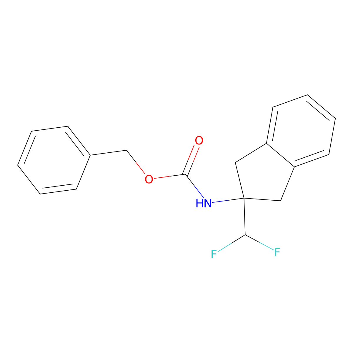 benzyl N-[2-(difluoromethyl)-2,3-dihydro-1H-inden-2-yl]carbamate molecular structure, CAS 2803860-91-3