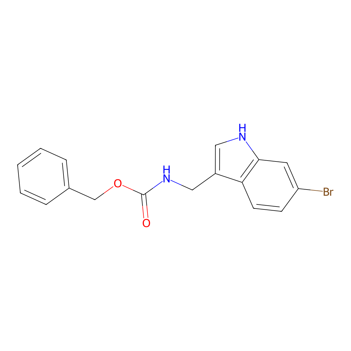 benzyl N-[(6-bromo-1H-indol-3-yl)methyl]carbamate molecular structure, CAS 2803861-00-7