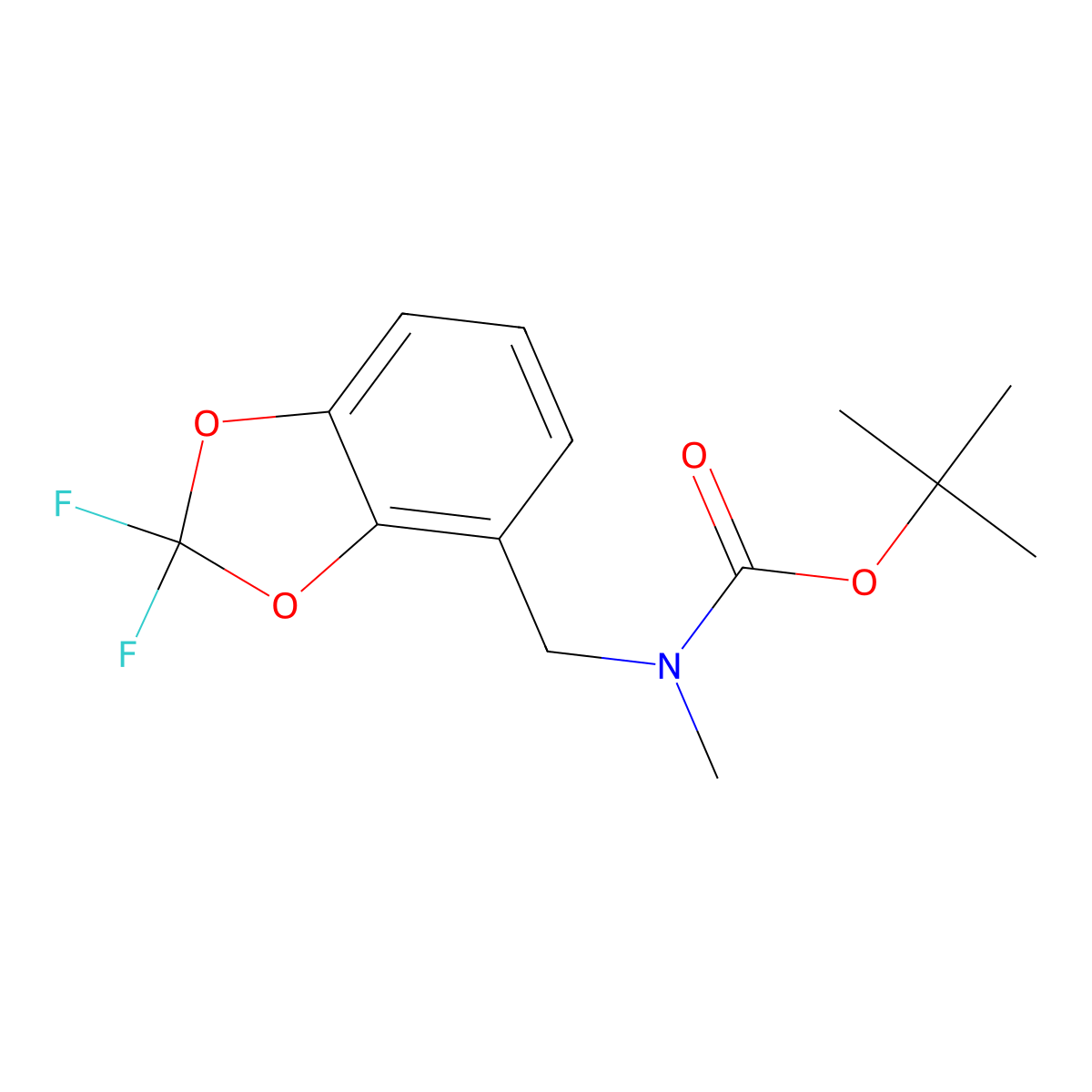 tert-butyl N-[(2,2-difluoro-1,3-dioxaindan-4-yl)methyl]-N-methylcarbamate molecular structure, CAS 2803861-03-0