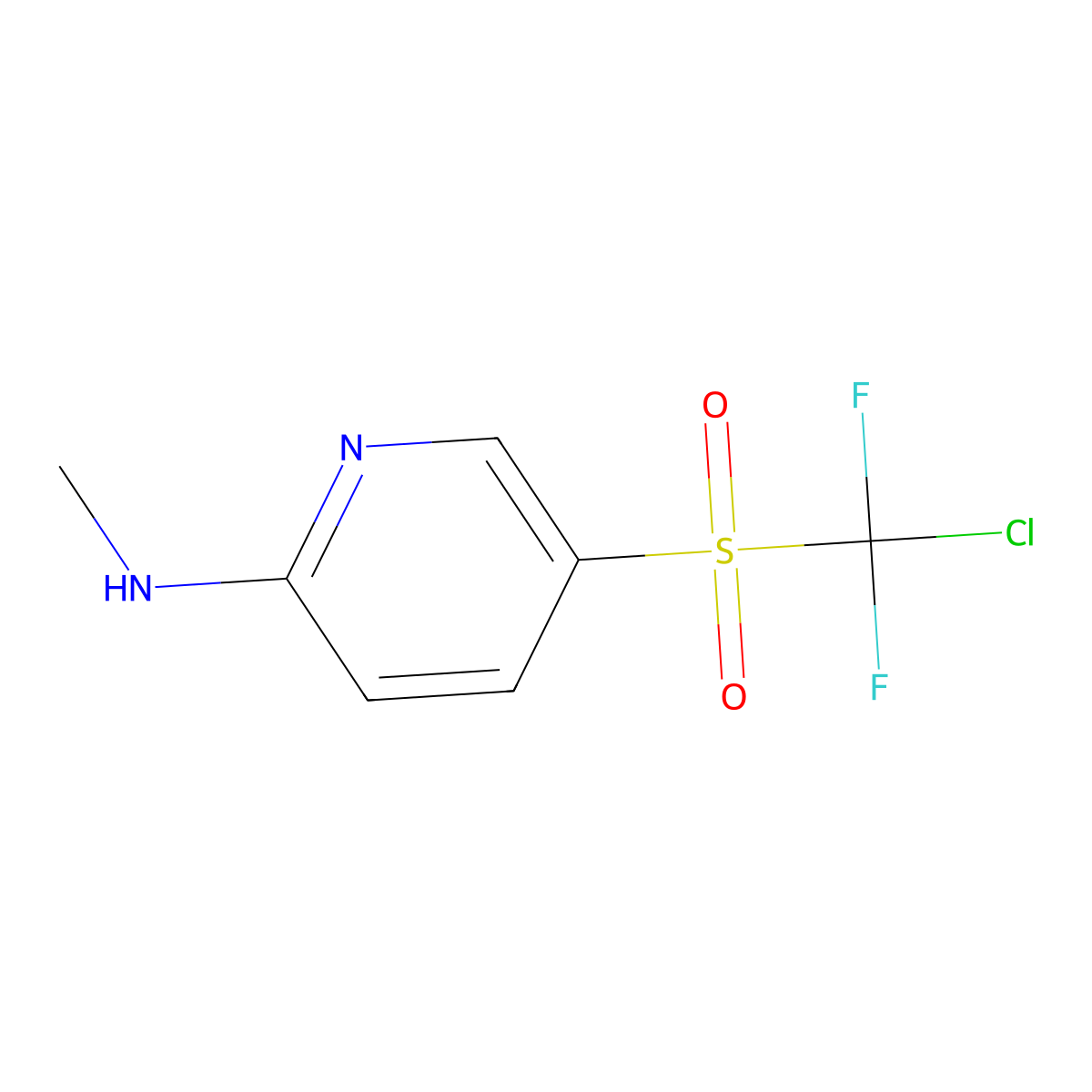 5-chlorodifluoromethanesulfonyl-N-methylpyridin-2-amine molecular structure, CAS 2803861-09-6