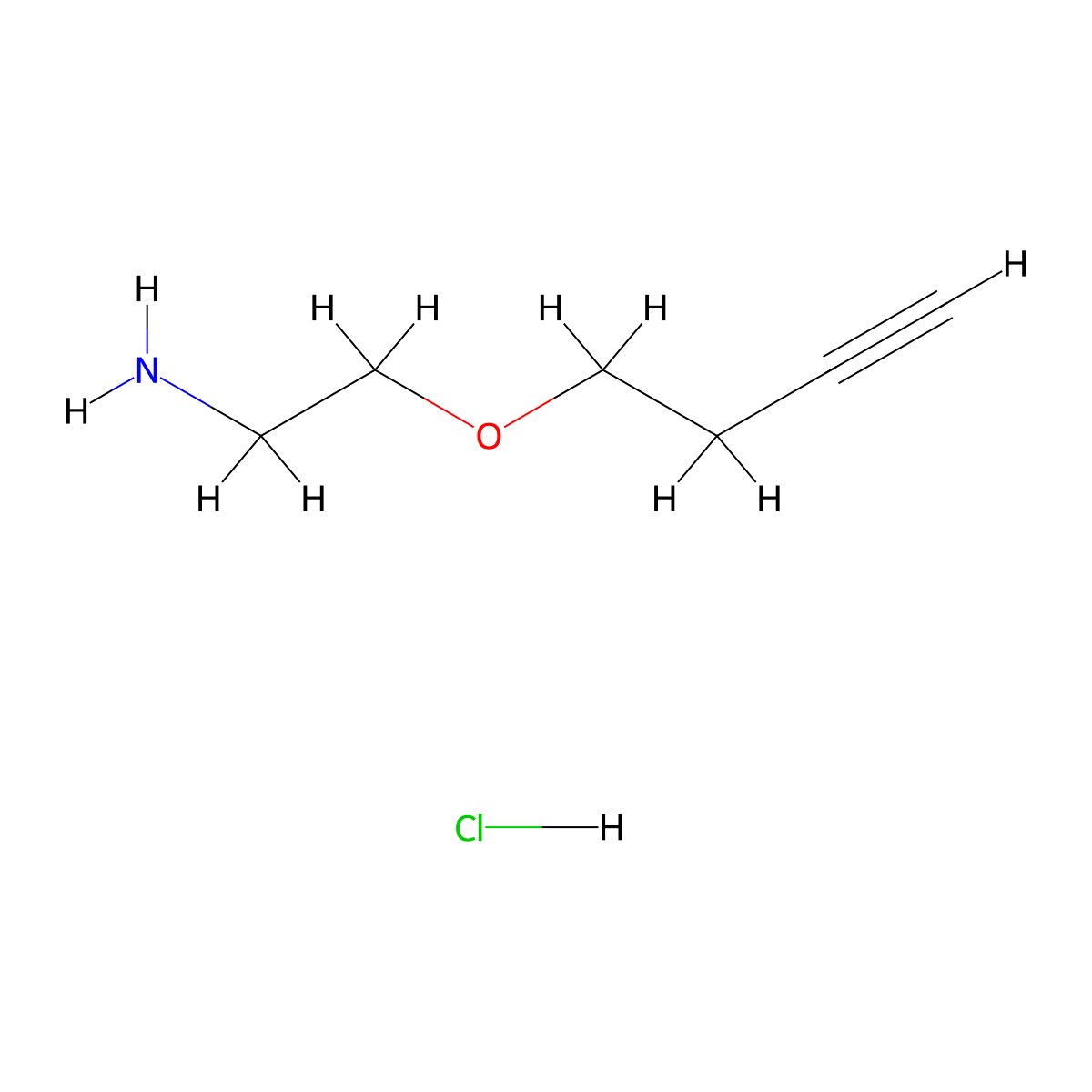 2-(But-3-yn-1-yloxy)ethan-1-amine hydrochloride molecular structure, CAS 2803861-10-9