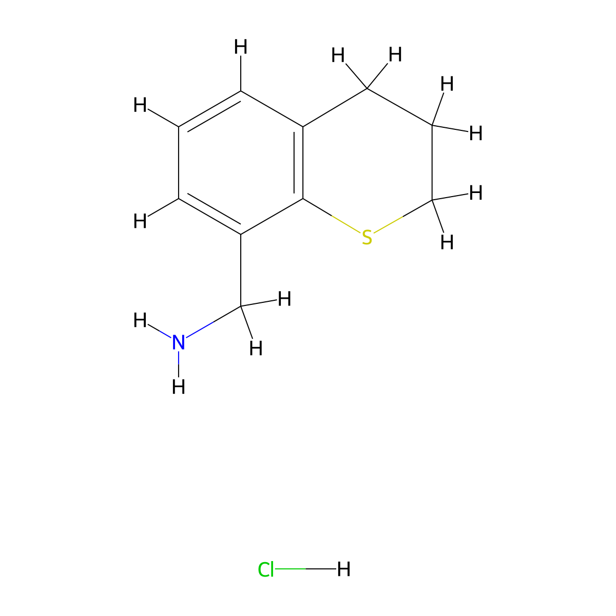1-(3,4-dihydro-2H-1-benzothiopyran-8-yl)methanamine hydrochloride molecular structure, CAS 2803861-17-6