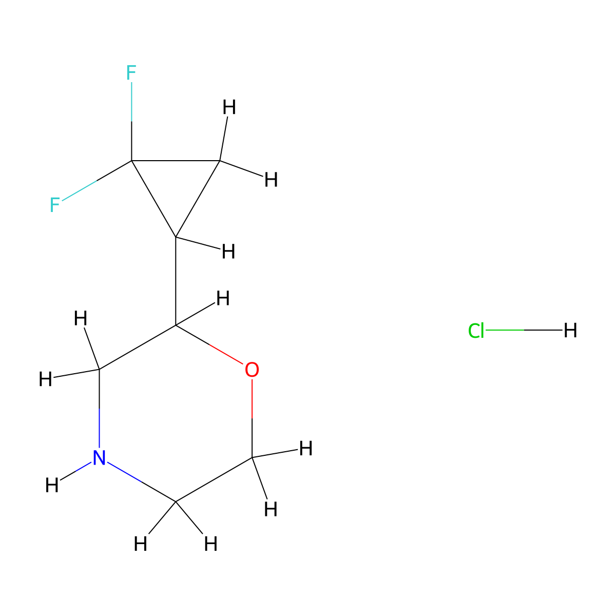 2-(2,2-Difluorocyclopropyl)morpholinehydrochloride molecular structure, CAS 2803861-20-1