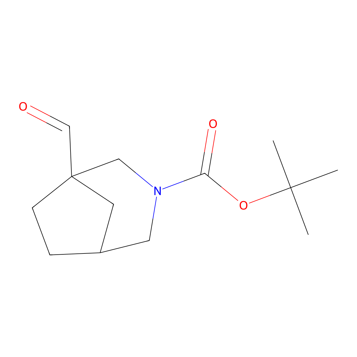 Tert-butyl 1-formyl-3-azabicyclo[3.2.1]octane-3-carboxylate molecular structure, CAS 2803861-25-6
