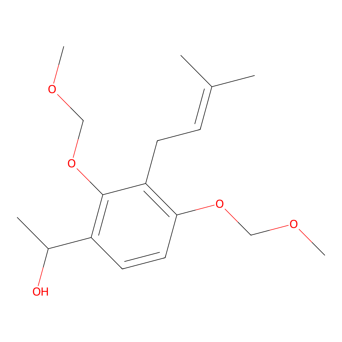 1-[2,4-Bis(methoxymethoxy)-3-(3-methylbut-2-en-1-yl)phenyl]ethan-1-ol molecular structure, CAS 2803861-27-8