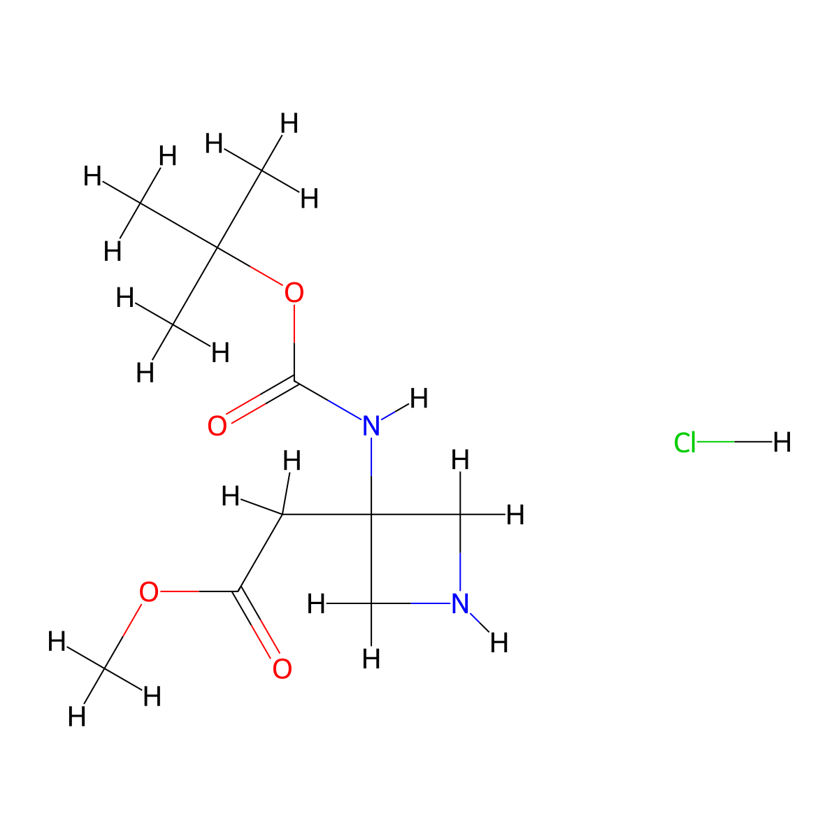 Methyl2-(3-{[(tert-butoxy)carbonyl]amino}azetidin-3-yl)acetatehydrochloride molecular structure, CAS 2803861-28-9