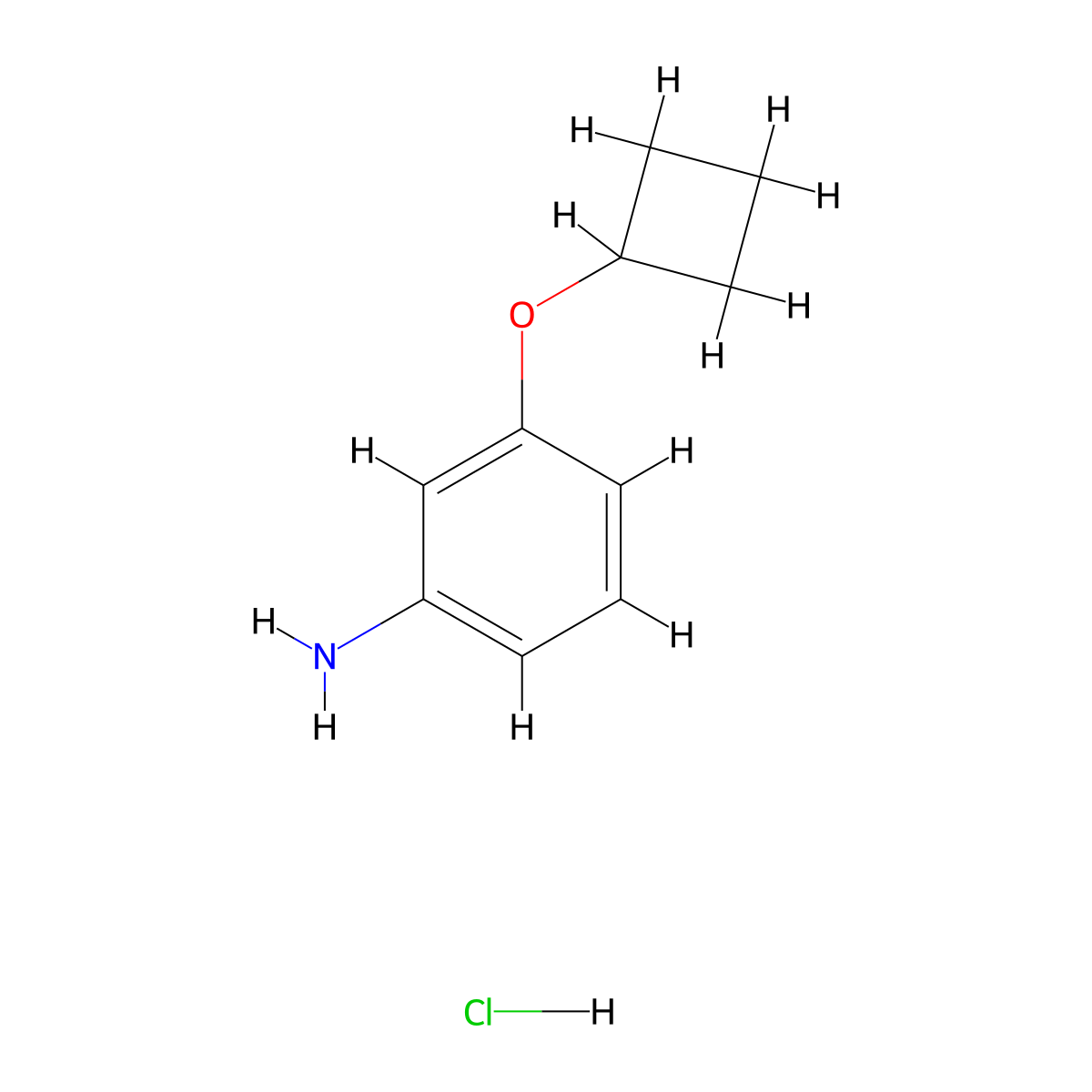 3-Cyclobutoxyaniline hydrochloride molecular structure, CAS 2803861-33-6