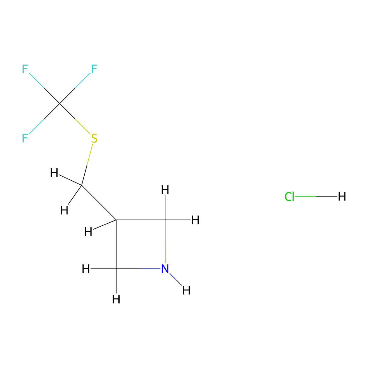 3-{[(Trifluoromethyl)sulfanyl]methyl}azetidine hydrochloride molecular structure, CAS 2803861-36-9