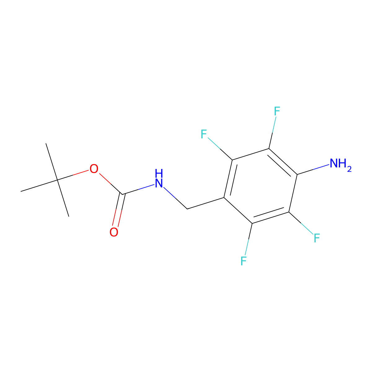 tert-butyl N-[(4-amino-2,3,5,6-tetrafluorophenyl)methyl]carbamate molecular structure, CAS 2803861-40-5