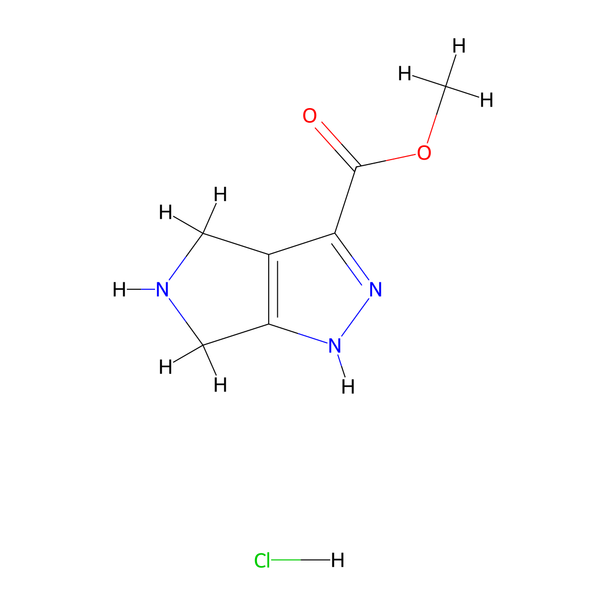 methyl1H,4H,5H,6H-pyrrolo[3,4-c]pyrazole-3-carboxylatehydrochloride molecular structure, CAS 2803861-44-9
