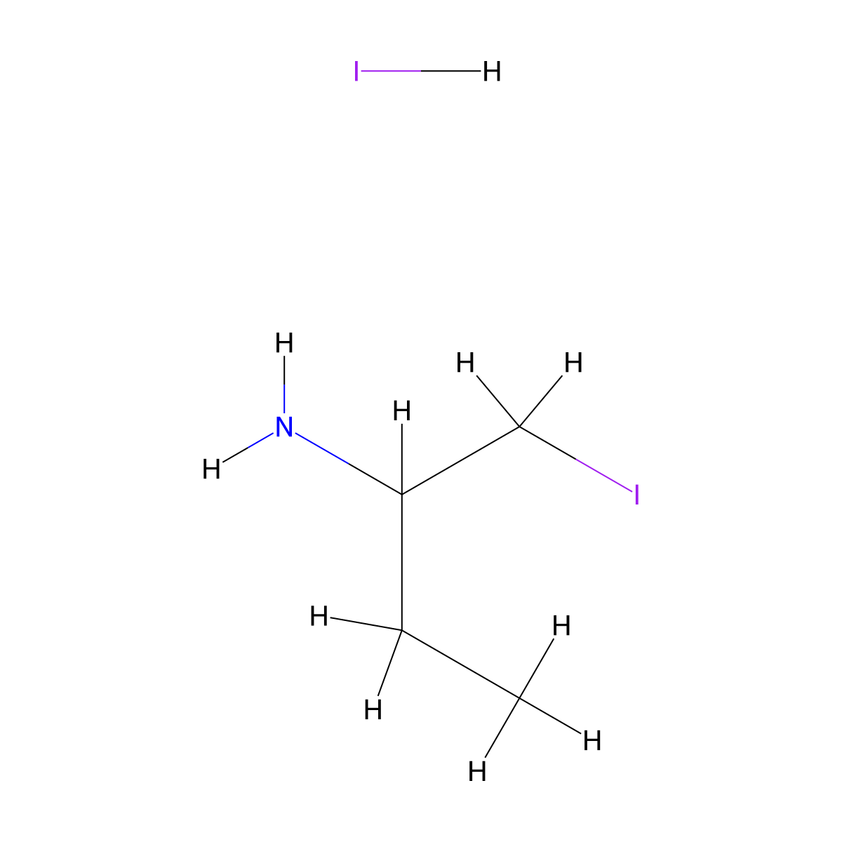 1-Iodobutan-2-amine hydroiodide molecular structure, CAS 2803861-48-3