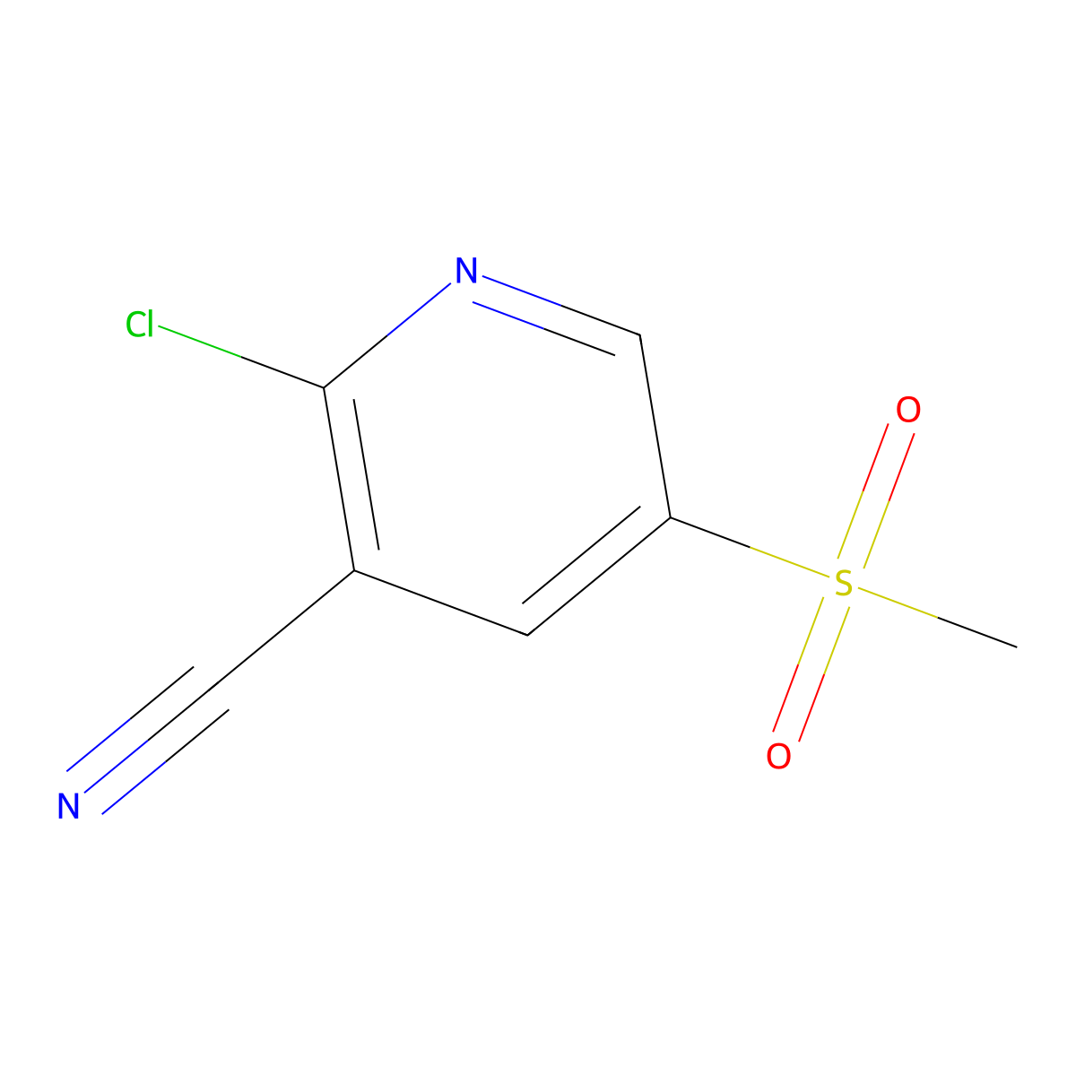 2-Chloro-5-methanesulfonylpyridine-3-carbonitrile molecular structure, CAS 2803861-69-8