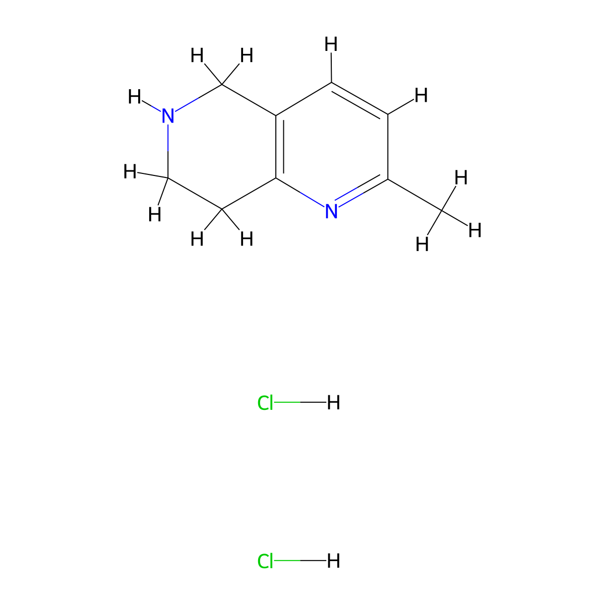 2-Methyl-5,6,7,8-tetrahydro-1,6-naphthyridine dihydrochloride molecular structure, CAS 2803861-70-1