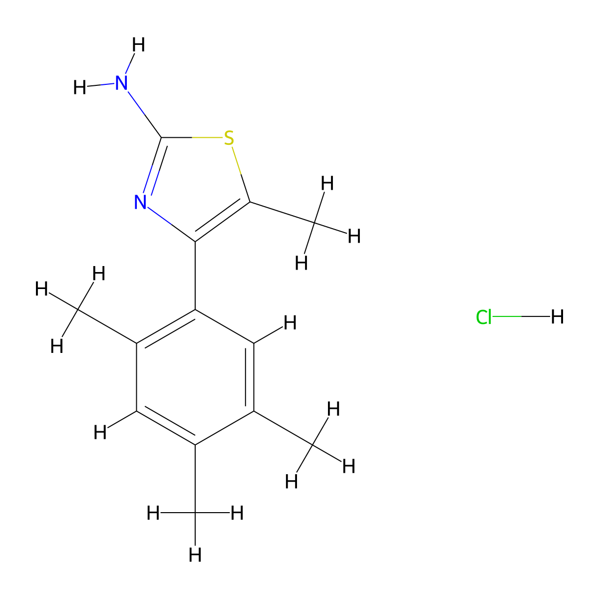5-Methyl-4-(2,4,5-trimethylphenyl)-1,3-thiazol-2-amine hydrochloride molecular structure, CAS 2803861-75-6