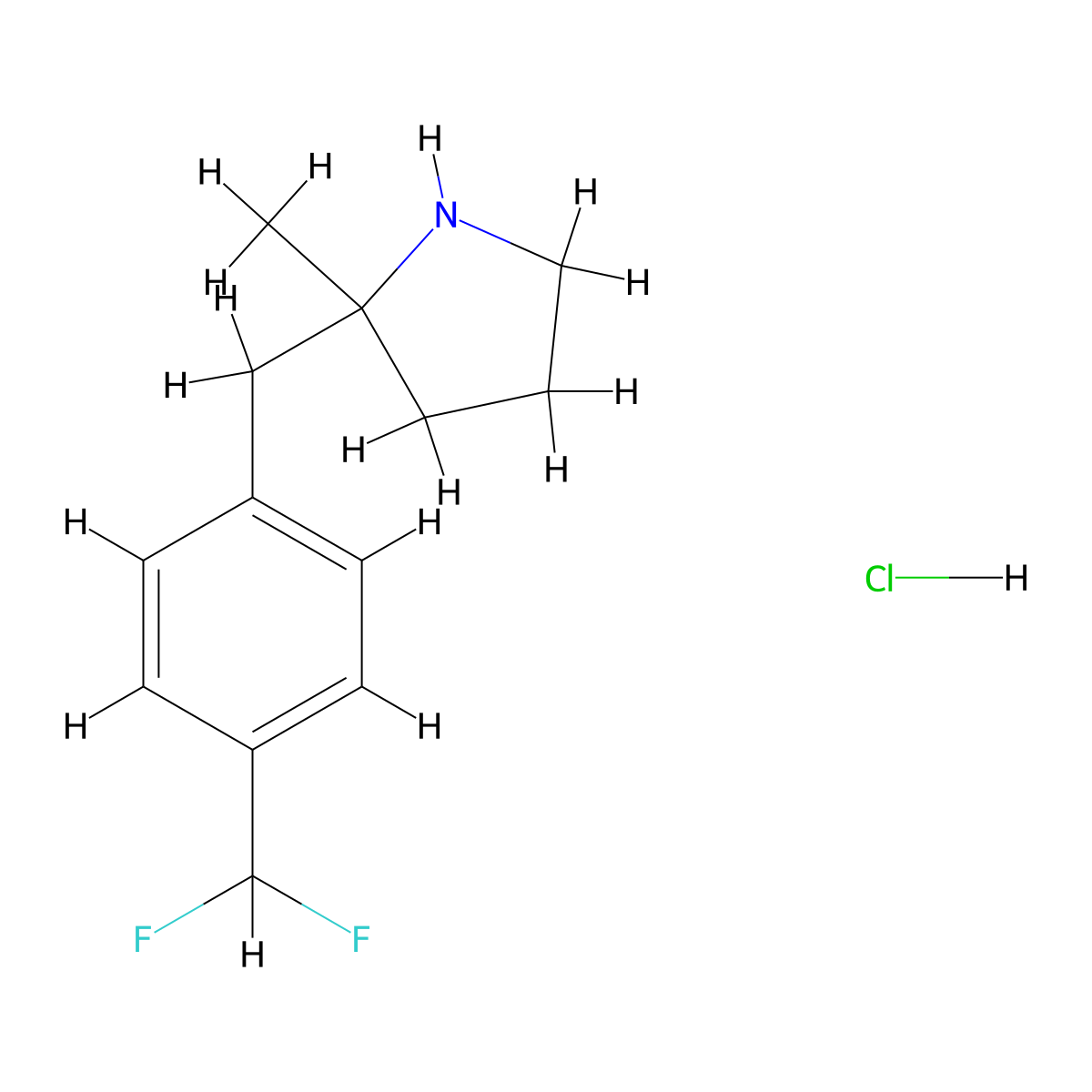 2-{[4-(Difluoromethyl)phenyl]methyl}-2-methylpyrrolidine hydrochloride molecular structure, CAS 2803861-88-1