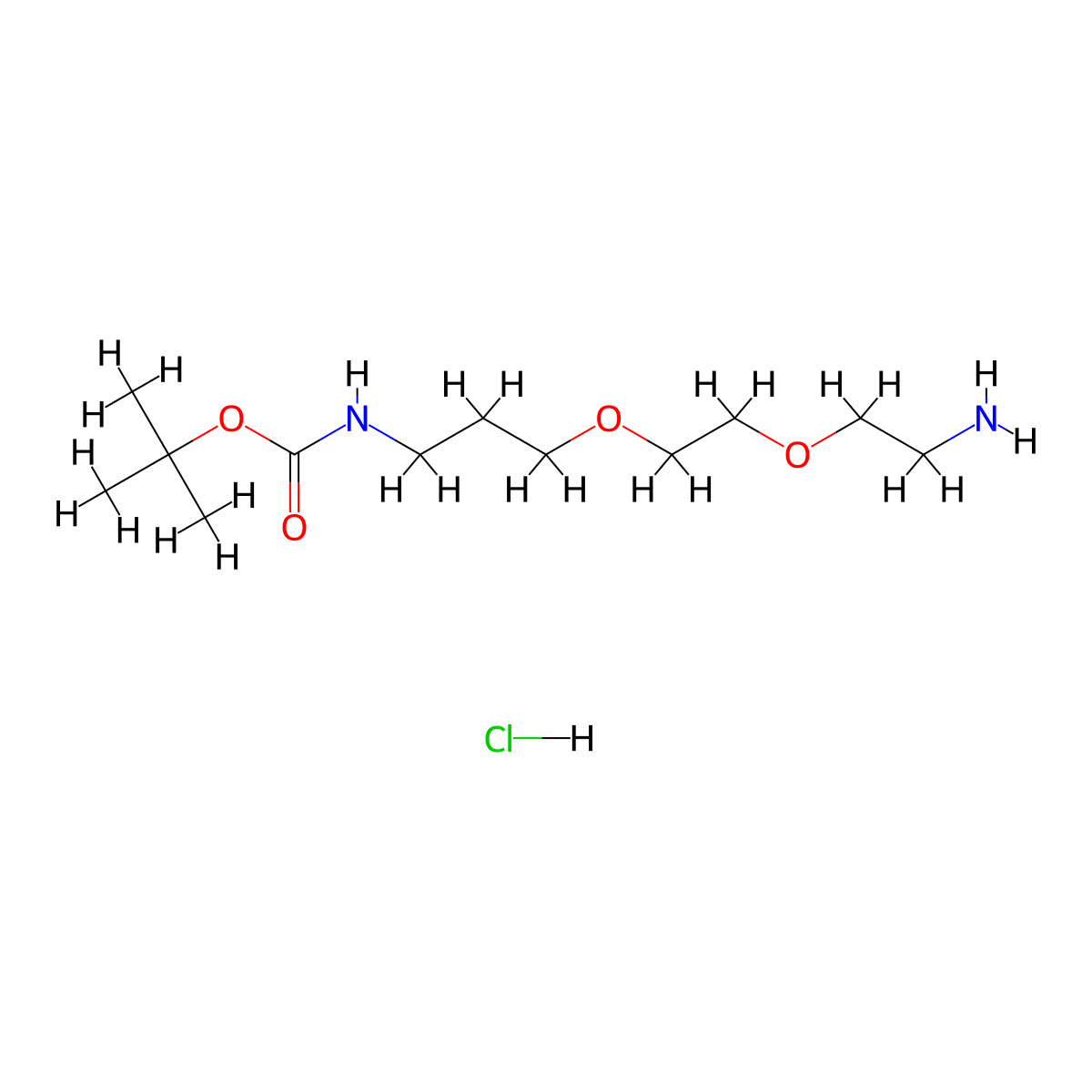 tert-butylN-{3-[2-(2-aminoethoxy)ethoxy]propyl}carbamatehydrochloride molecular structure, CAS 2803861-92-7