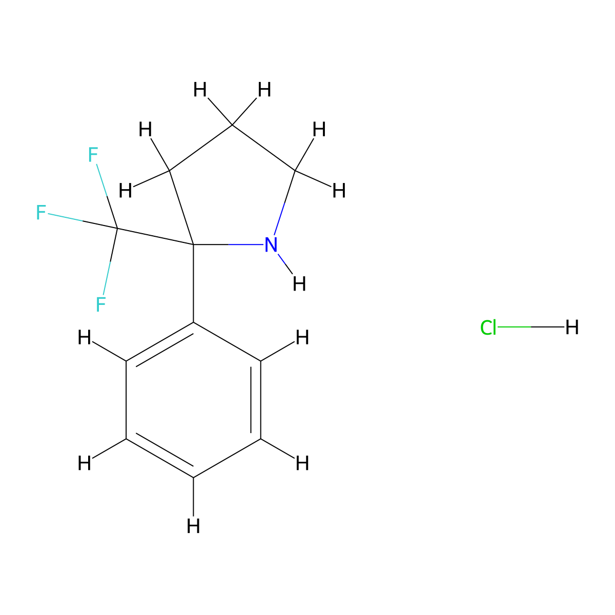 2-Phenyl-2-(trifluoromethyl)pyrrolidine hydrochloride molecular structure, CAS 2803861-93-8