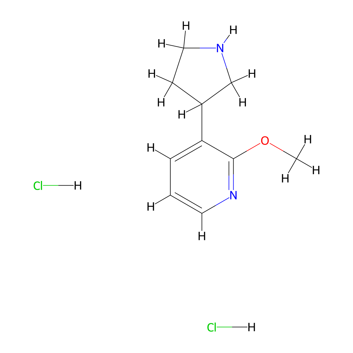 2-Methoxy-3-(pyrrolidin-3-yl)pyridine dihydrochloride molecular structure, CAS 2803861-96-1