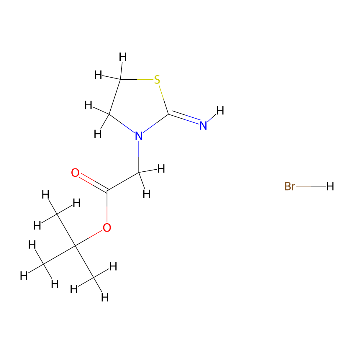 Tert-butyl2-(2-imino-1,3-thiazolidin-3-yl)acetatehydrobromide molecular structure, CAS 2803861-98-3