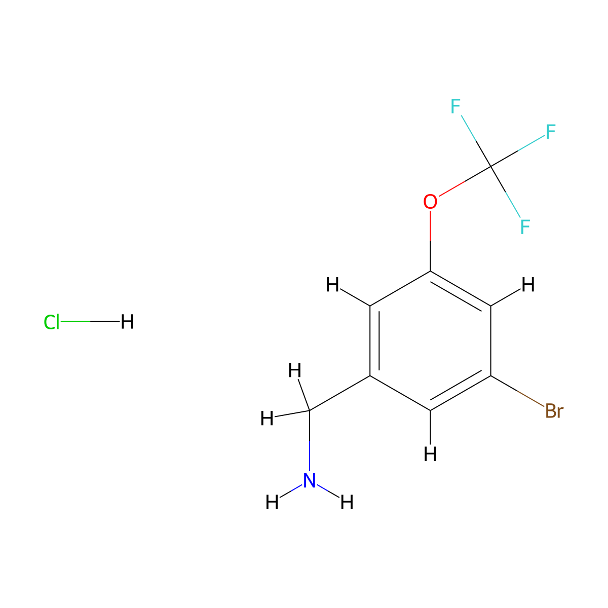 1-[3-Bromo-5-(trifluoromethoxy)phenyl]methanamine hydrochloride molecular structure, CAS 2803862-08-8