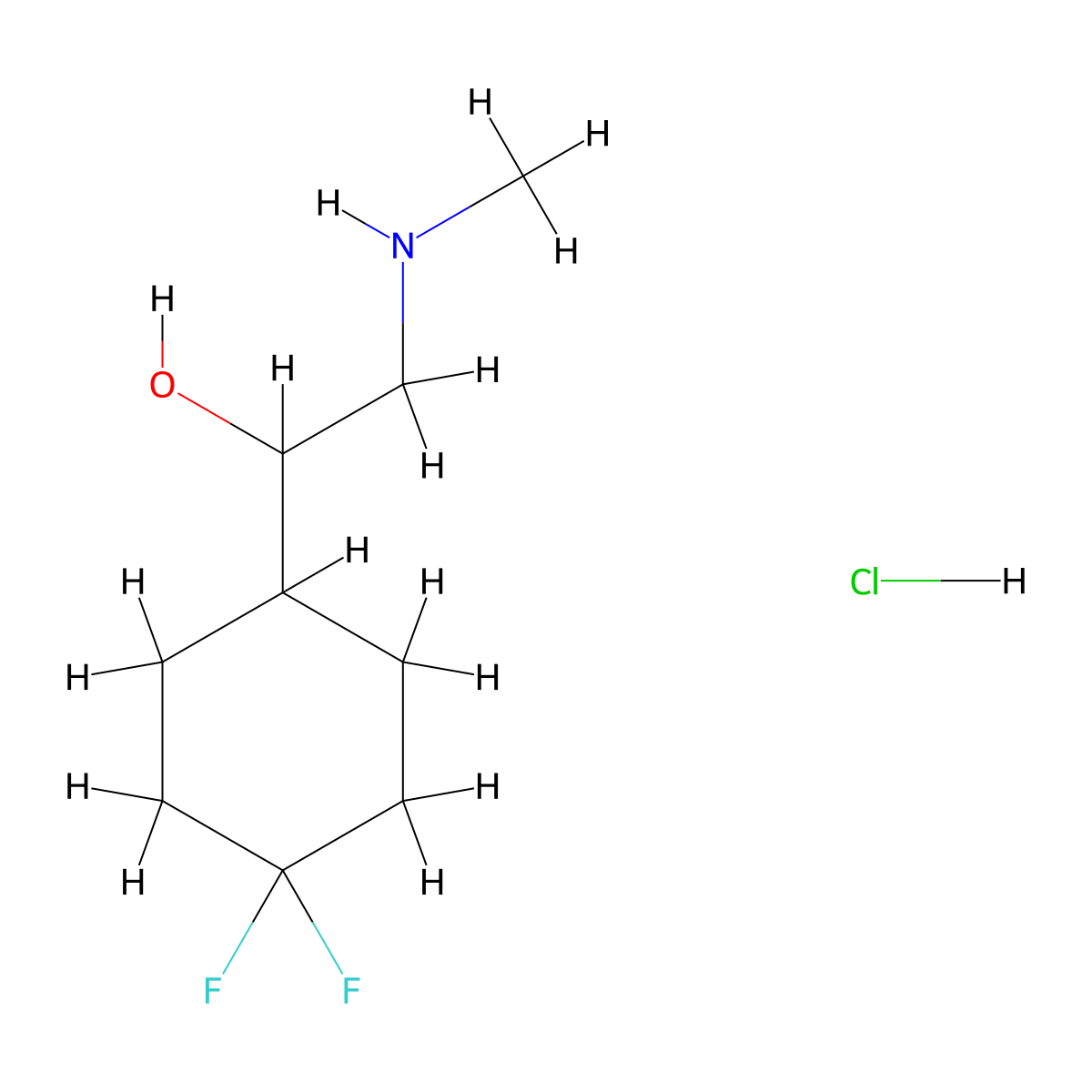 1-(4,4-Difluorocyclohexyl)-2-(methylamino)ethan-1-ol hydrochloride molecular structure, CAS 2803862-09-9
