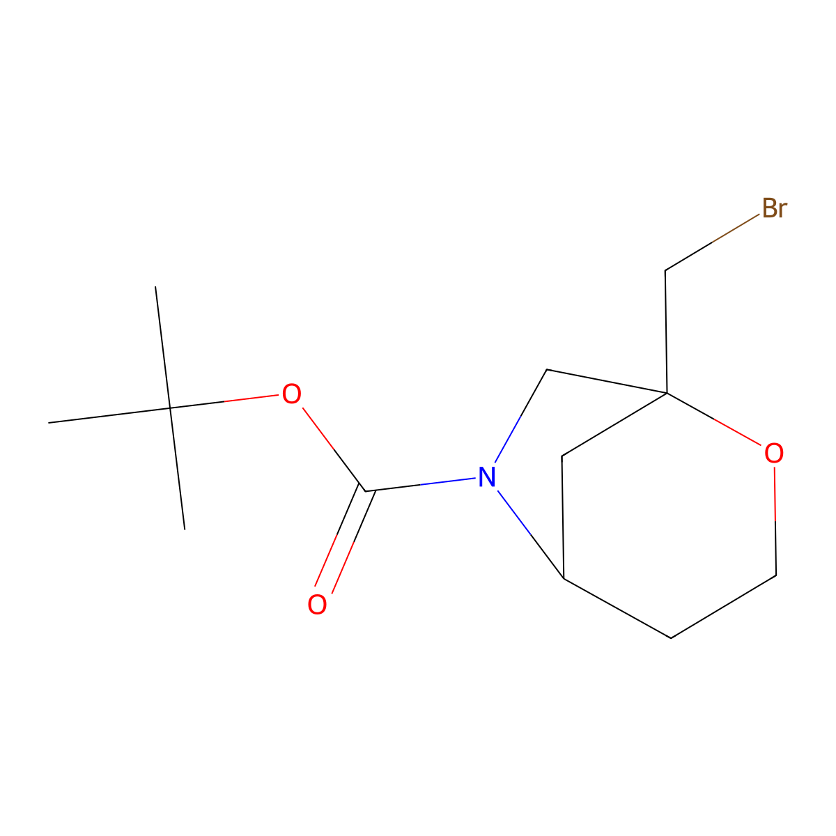 Tert-butyl1-(bromomethyl)-2-oxa-6-azabicyclo[3.2.1]octane-6-carboxylate molecular structure, CAS 2803862-10-2
