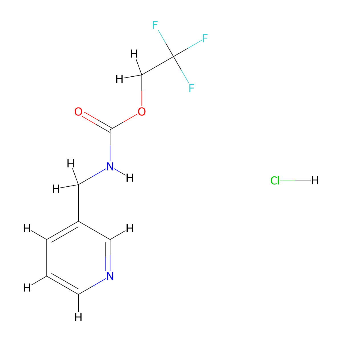2,2,2-trifluoroethylN-[(pyridin-3-yl)methyl]carbamatehydrochloride molecular structure, CAS 2803862-12-4