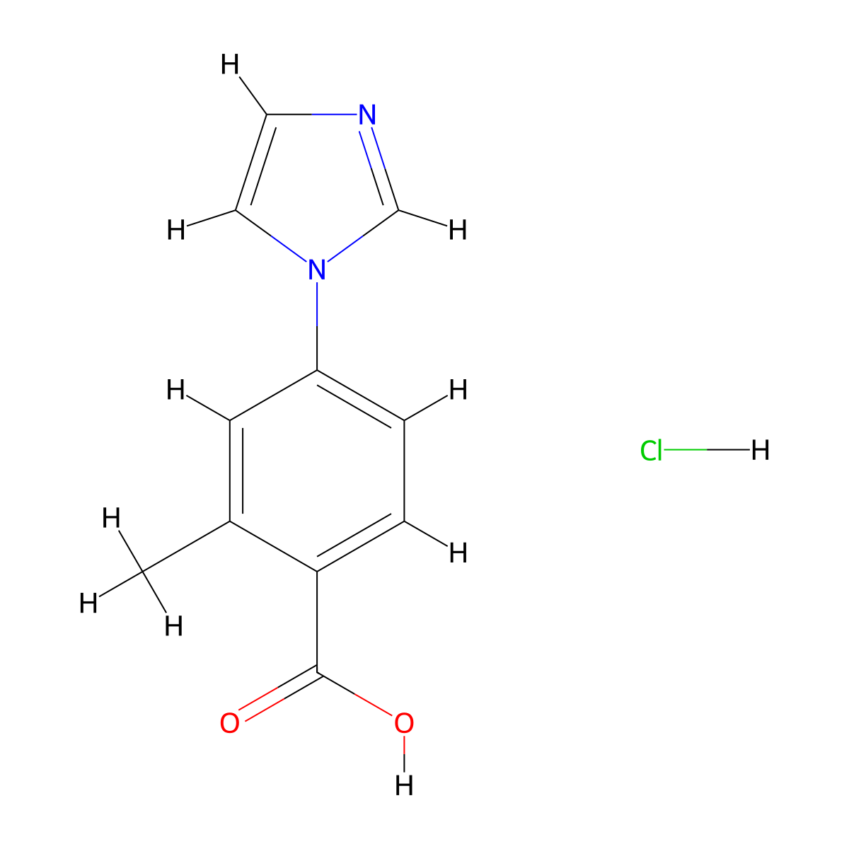 4-(1H-imidazol-1-yl)-2-methylbenzoicacidhydrochloride molecular structure, CAS 2803862-14-6