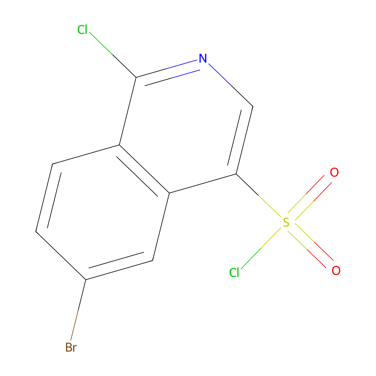 6-Bromo-1-chloroisoquinoline-4-sulfonylchloride molecular structure, CAS 2803862-17-9