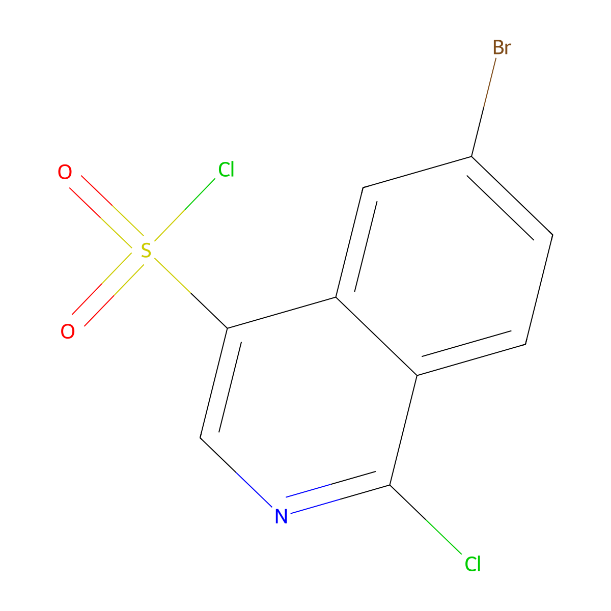 6-Bromo-1-chloroisoquinoline-4-sulfonylchloride molecular structure, CAS 2803862-17-9