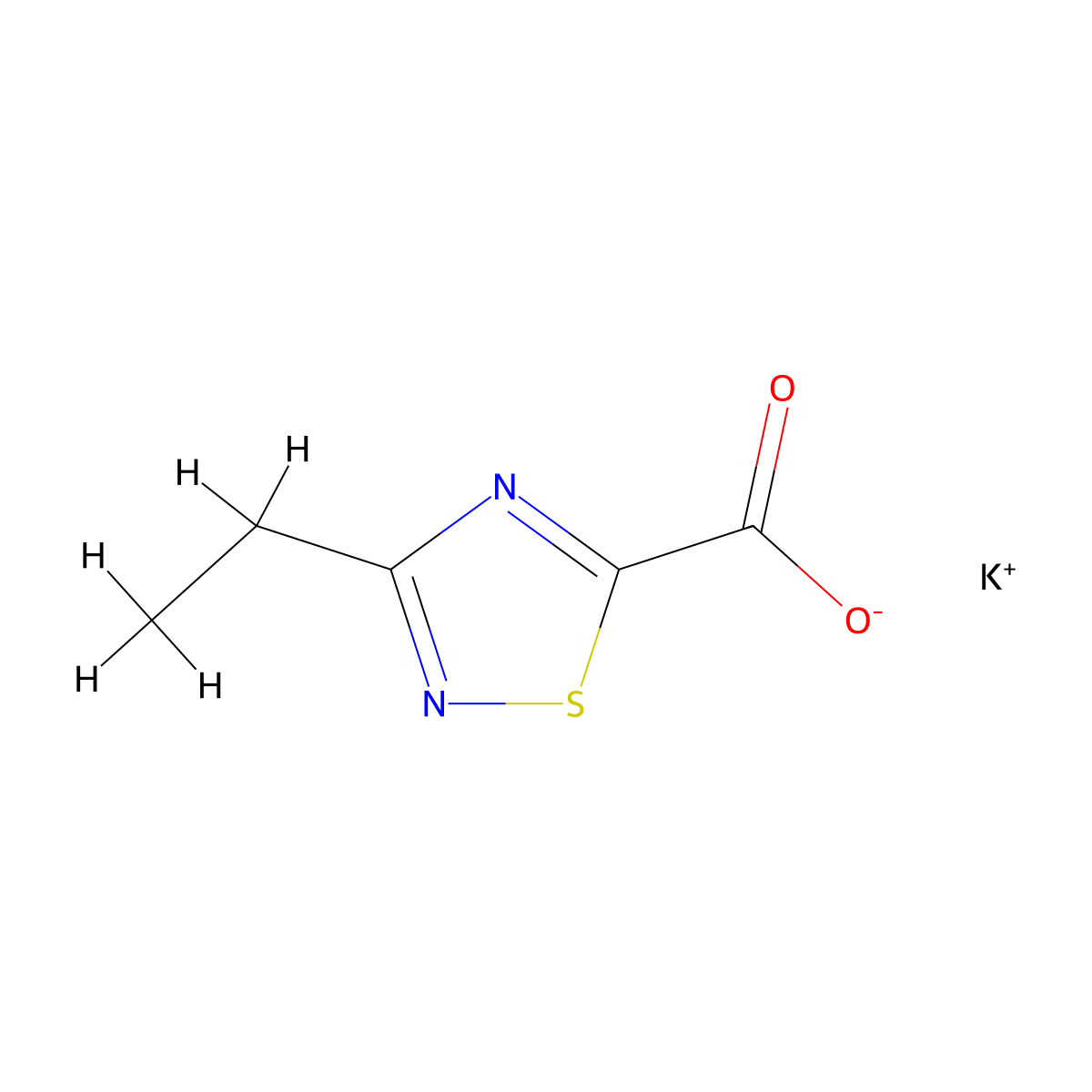 Potassium 3-ethyl-1,2,4-thiadiazole-5-carboxylate molecular structure, CAS 2803862-26-0