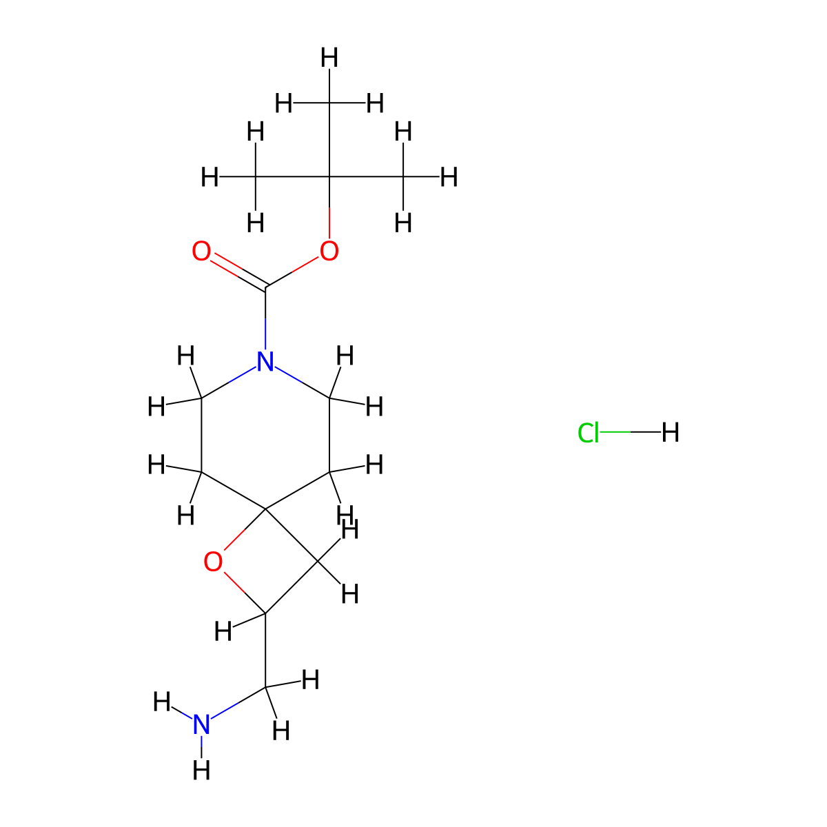 Tert-butyl2-(aminomethyl)-1-oxa-7-azaspiro[3.5]nonane-7-carboxylatehydrochloride molecular structure, CAS 2803862-27-1