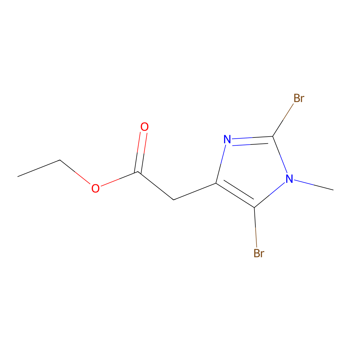 ethyl 2-(2,5-dibromo-1-methyl-1H-imidazol-4-yl)acetate molecular structure, CAS 2803862-31-7