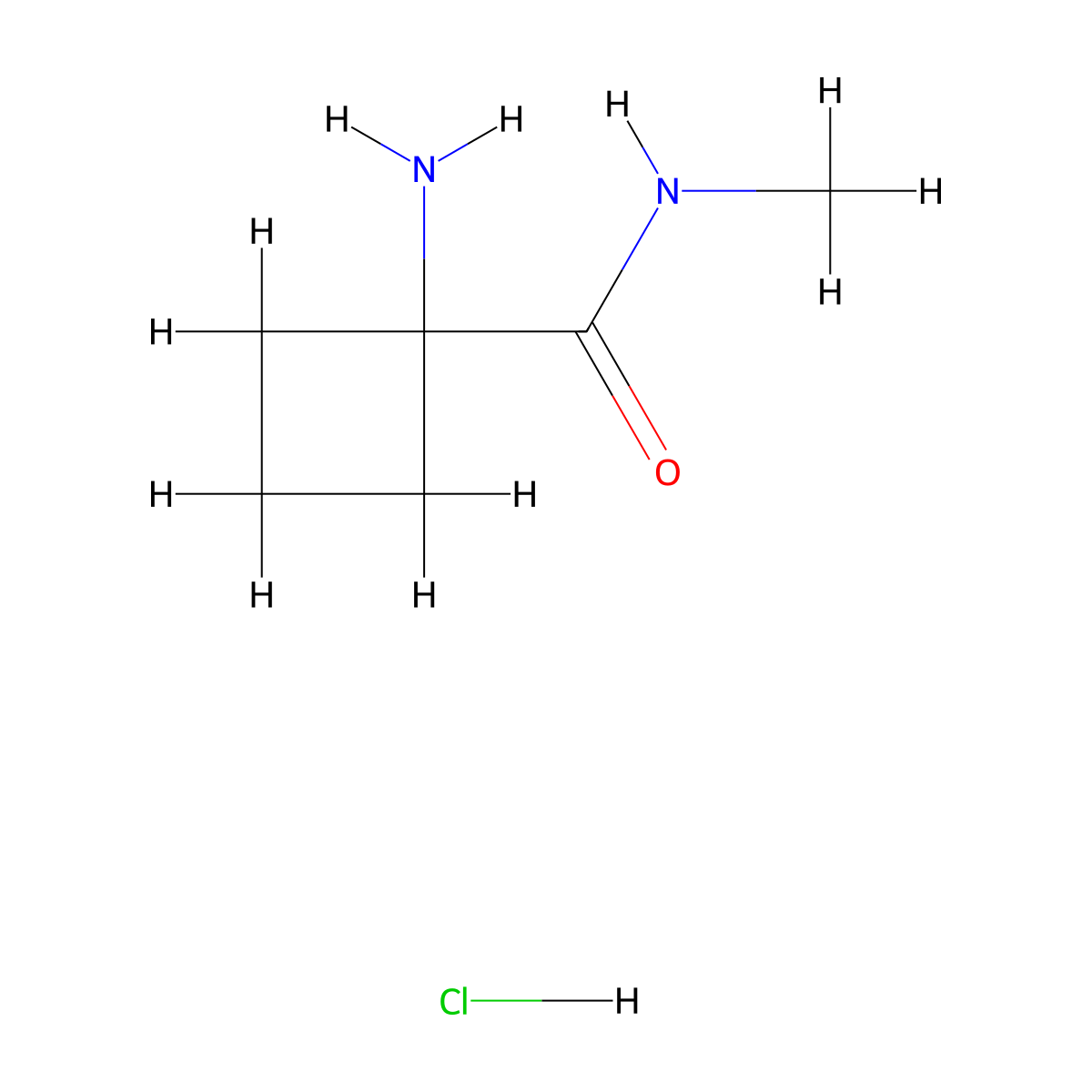 1-amino-N-methylcyclobutane-1-carboxamide hydrochloride molecular structure, CAS 2803862-44-2