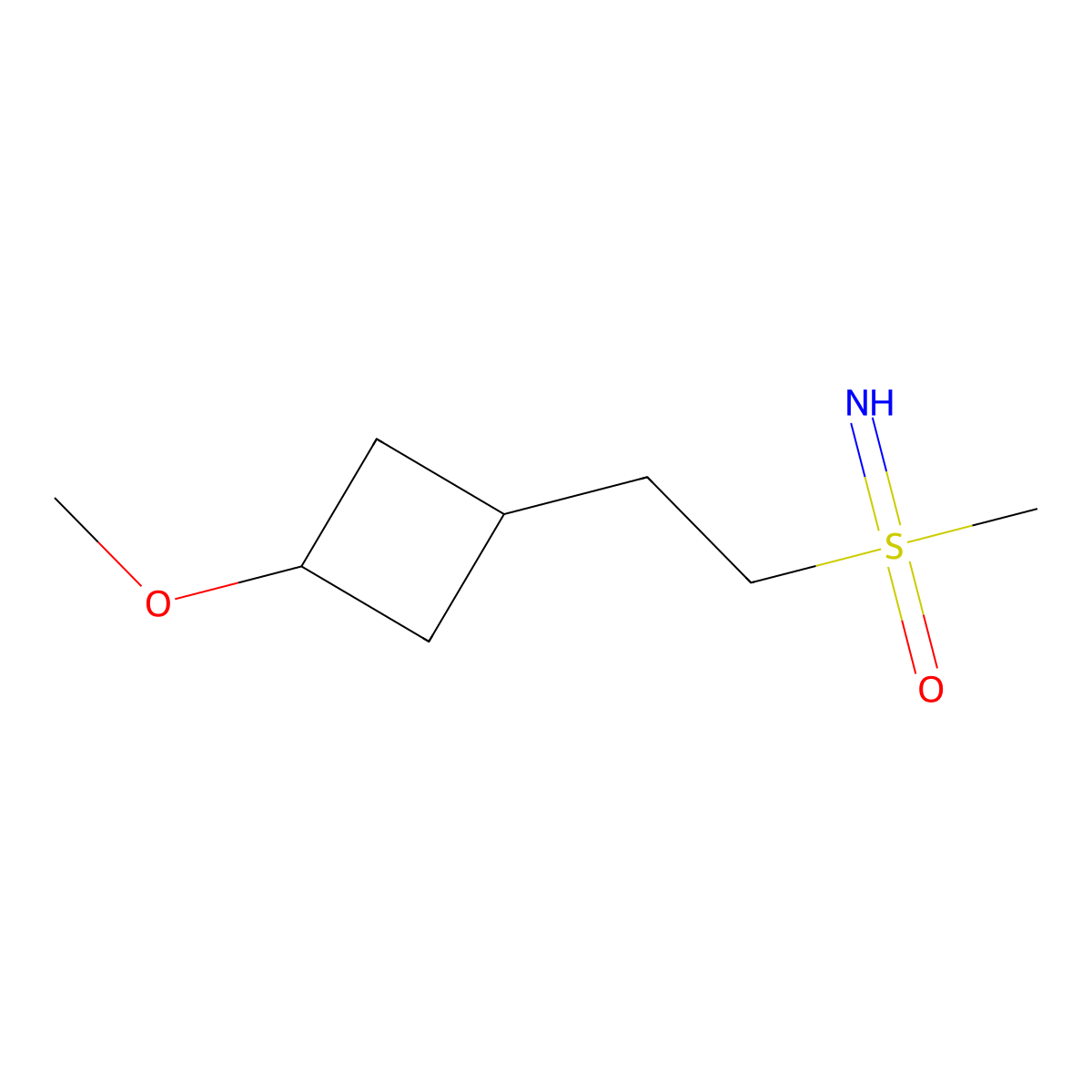 Imino[2-(3-methoxycyclobutyl)ethyl]methyl-lambda6-sulfanone molecular structure, CAS 2803862-48-6
