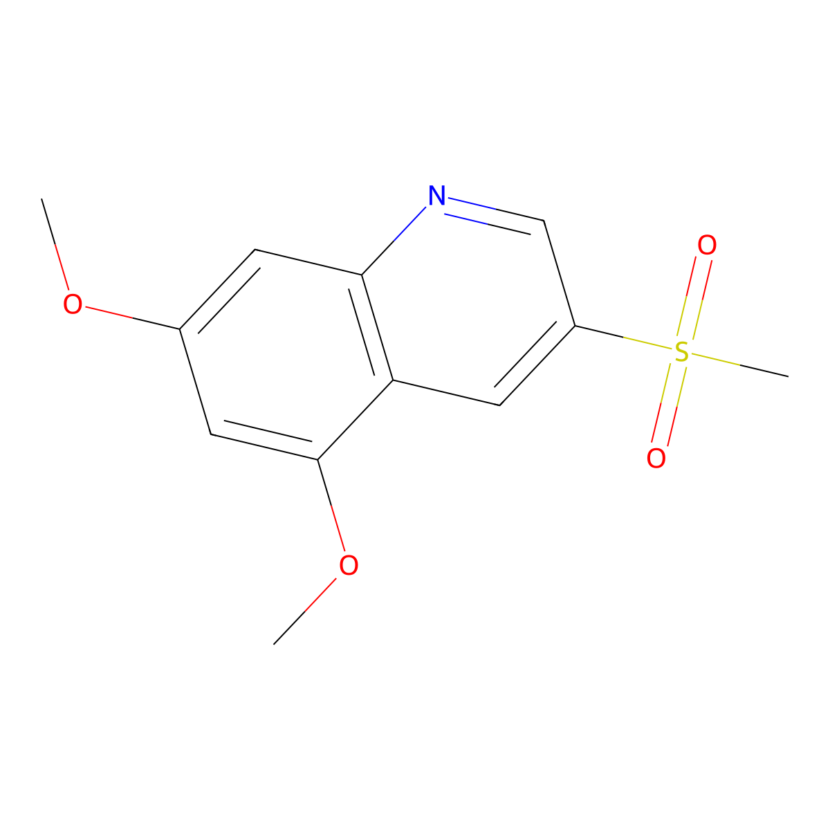 3-Methanesulfonyl-5,7-dimethoxyquinoline molecular structure, CAS 2803862-51-1