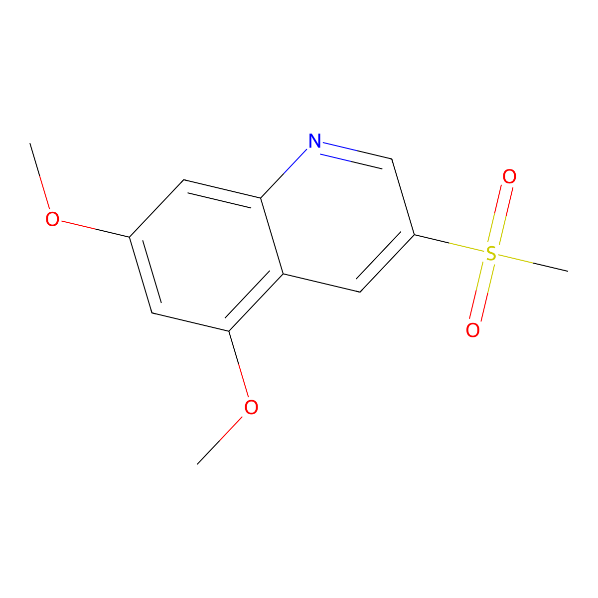 3-Methanesulfonyl-5,7-dimethoxyquinoline molecular structure, CAS 2803862-51-1