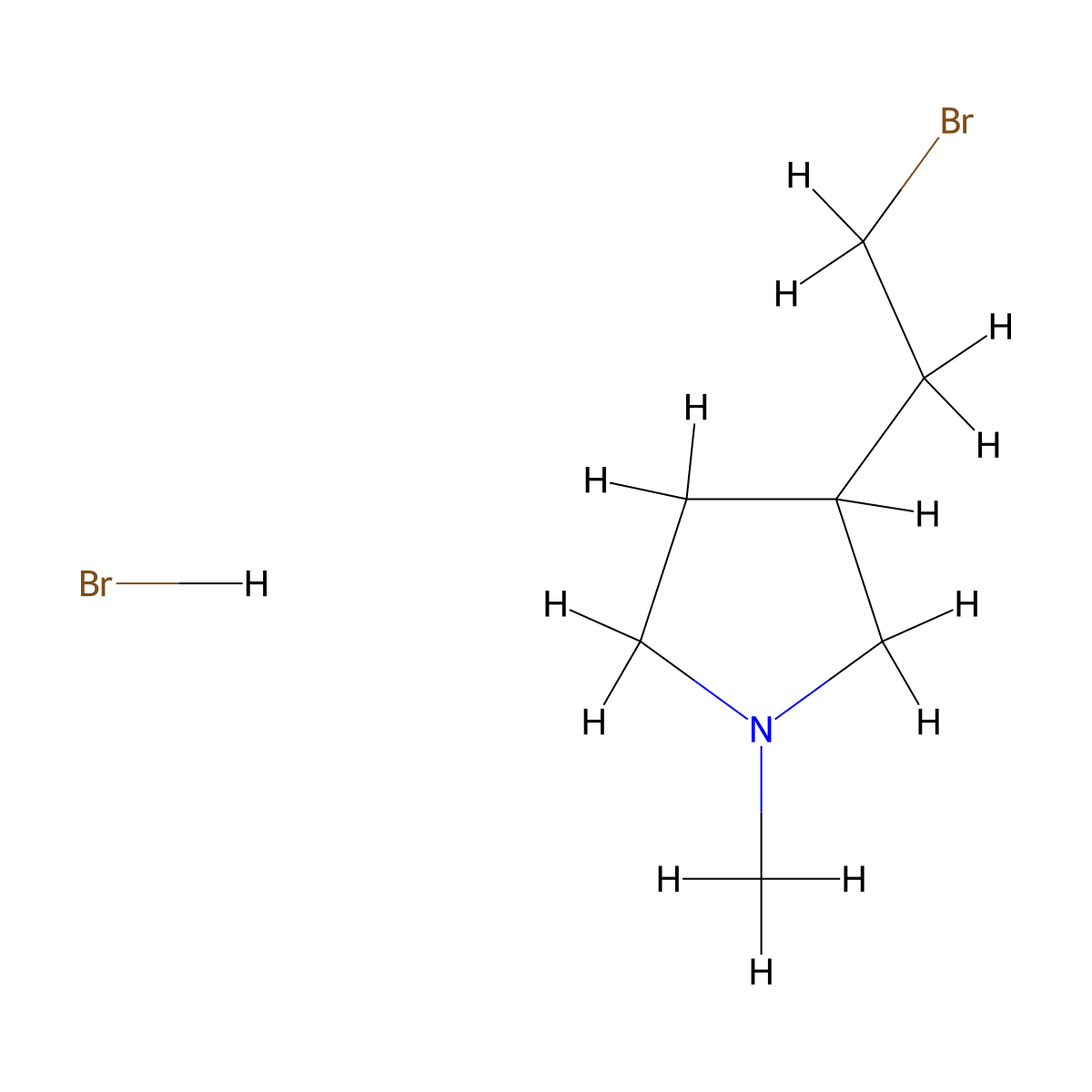 3-(2-Bromoethyl)-1-methylpyrrolidine hydrobromide molecular structure, CAS 2803862-52-2
