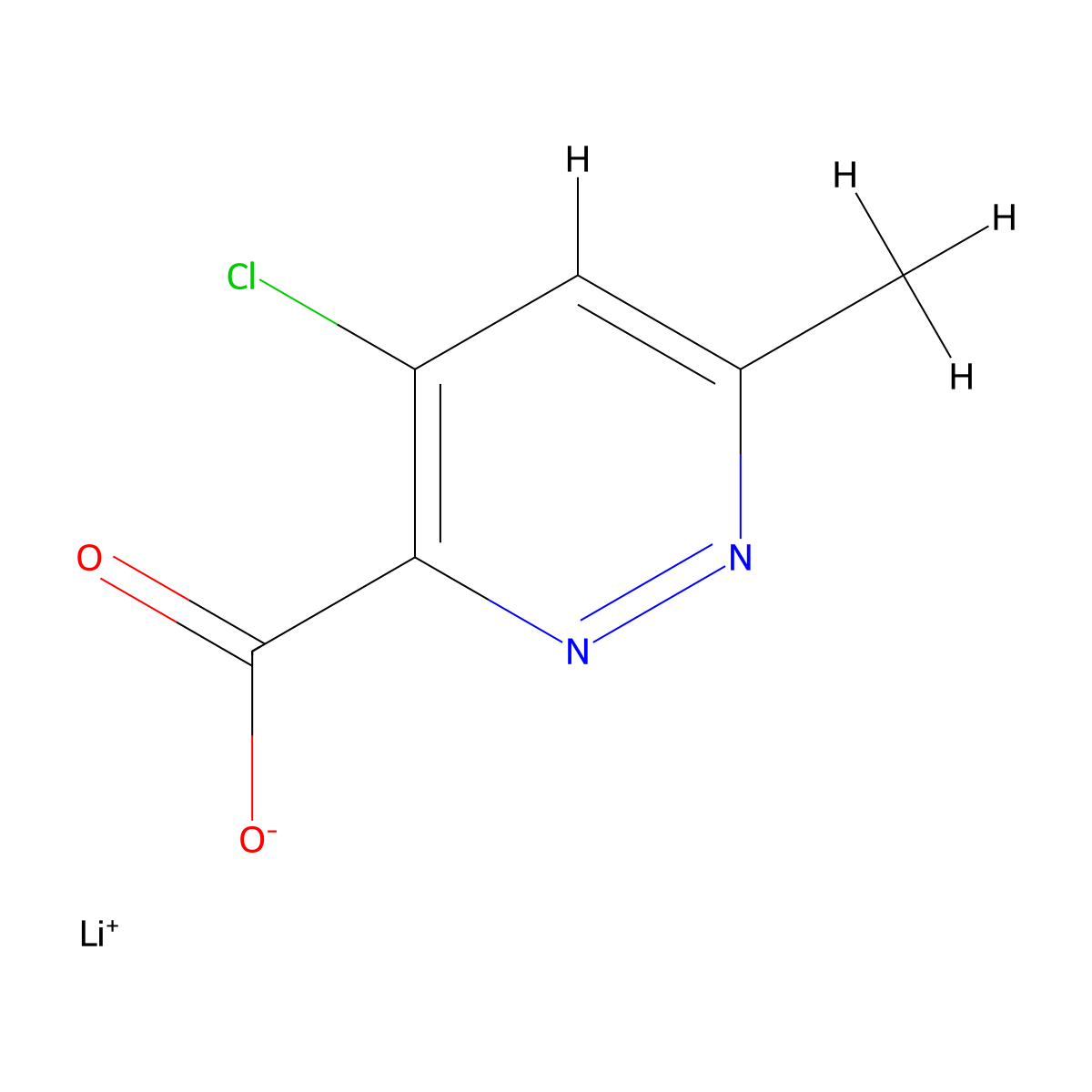 Lithium(1+)4-chloro-6-methylpyridazine-3-carboxylate molecular structure, CAS 2803862-57-7