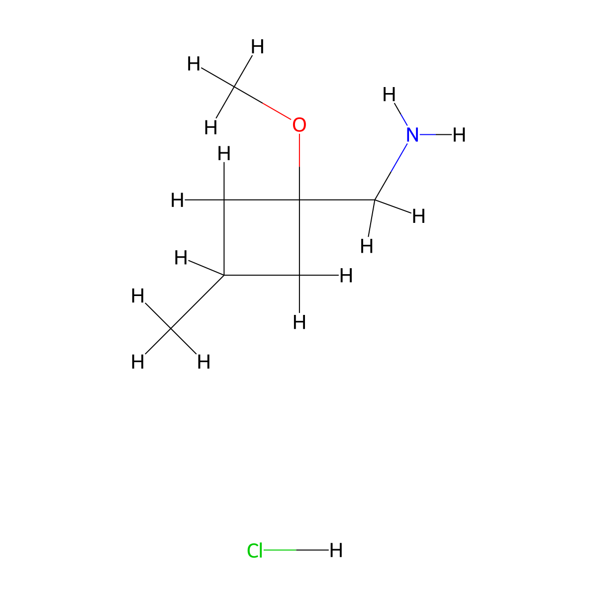 1-(1-Methoxy-3-methylcyclobutyl)methanamine hydrochloride molecular structure, CAS 2803862-59-9