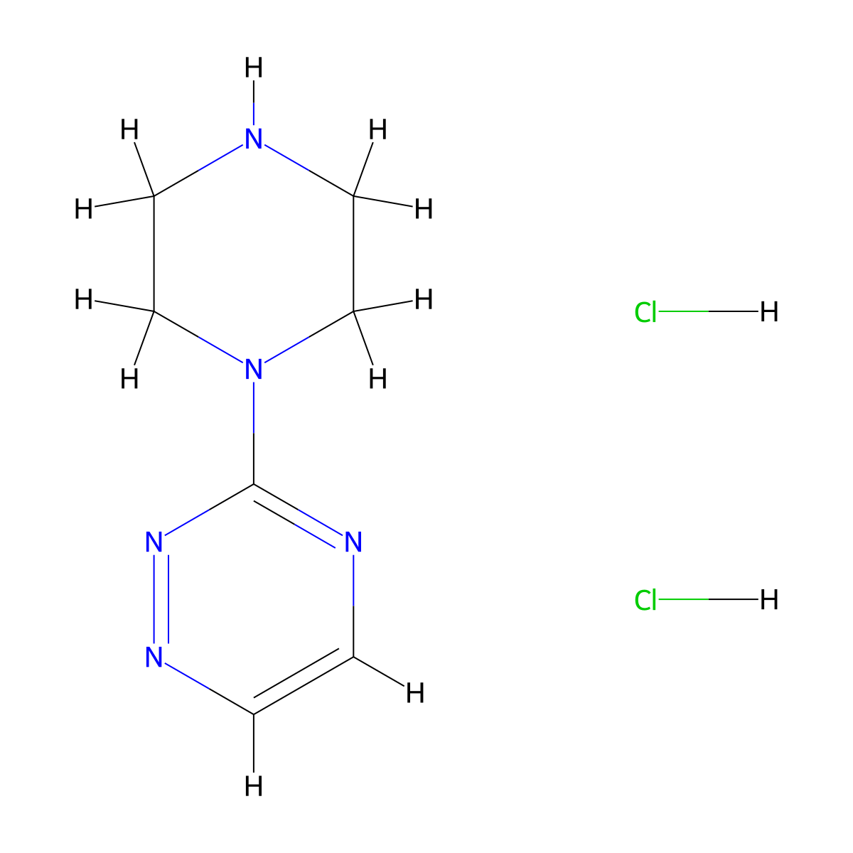 3-(Piperazin-1-yl)-1,2,4-triazine dihydrochloride molecular structure, CAS 2803862-72-6