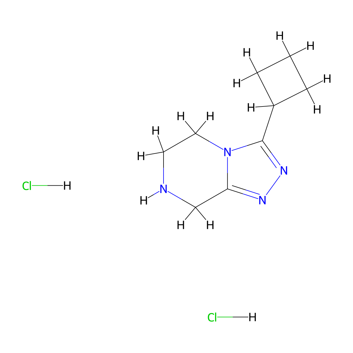 3-cyclobutyl-5H,6H,7H,8H-[1,2,4]triazolo[4,3-a]pyrazine dihydrochloride molecular structure, CAS 2803862-75-9