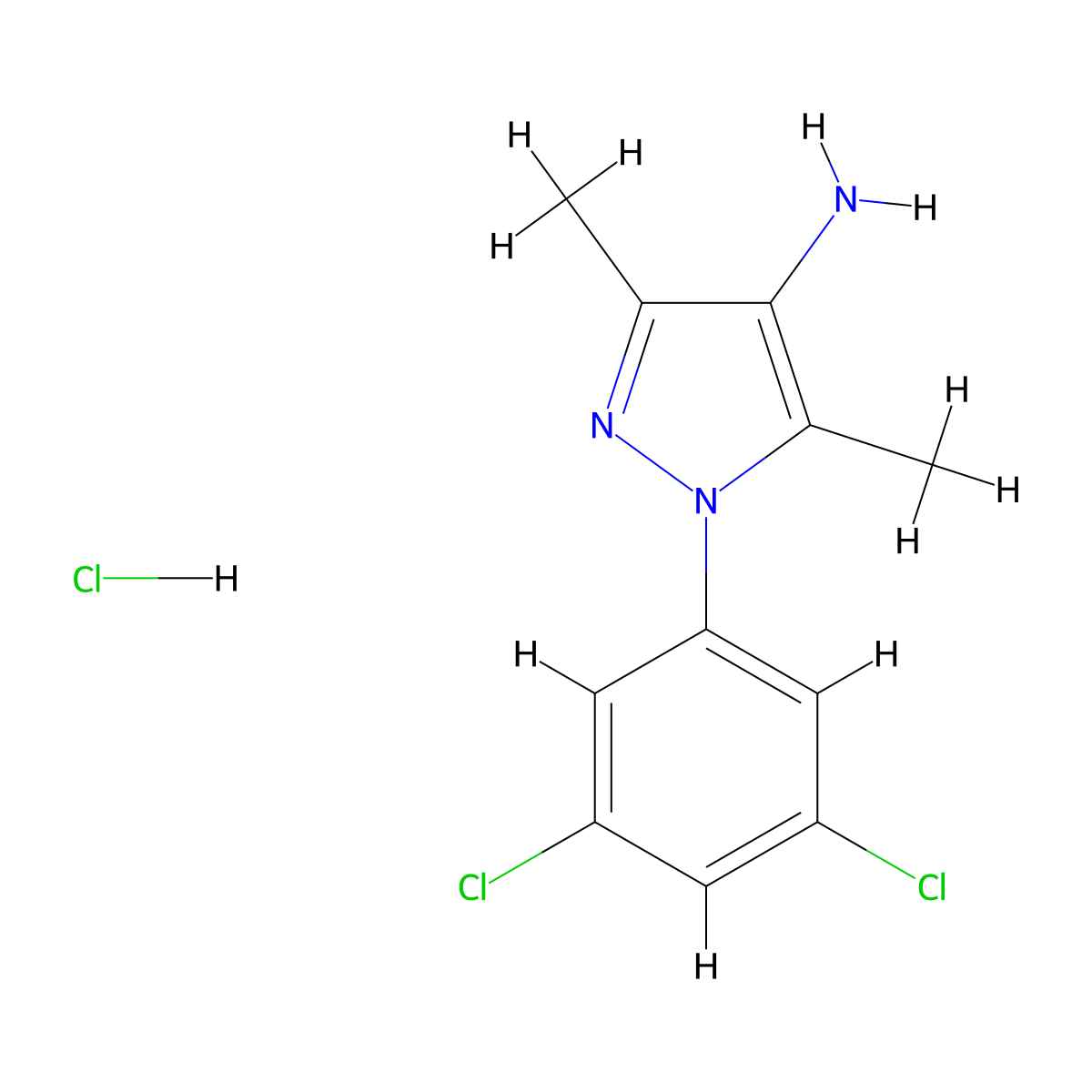 1-(3,5-dichlorophenyl)-3,5-dimethyl-1H-pyrazol-4-amine hydrochloride molecular structure, CAS 2803862-76-0