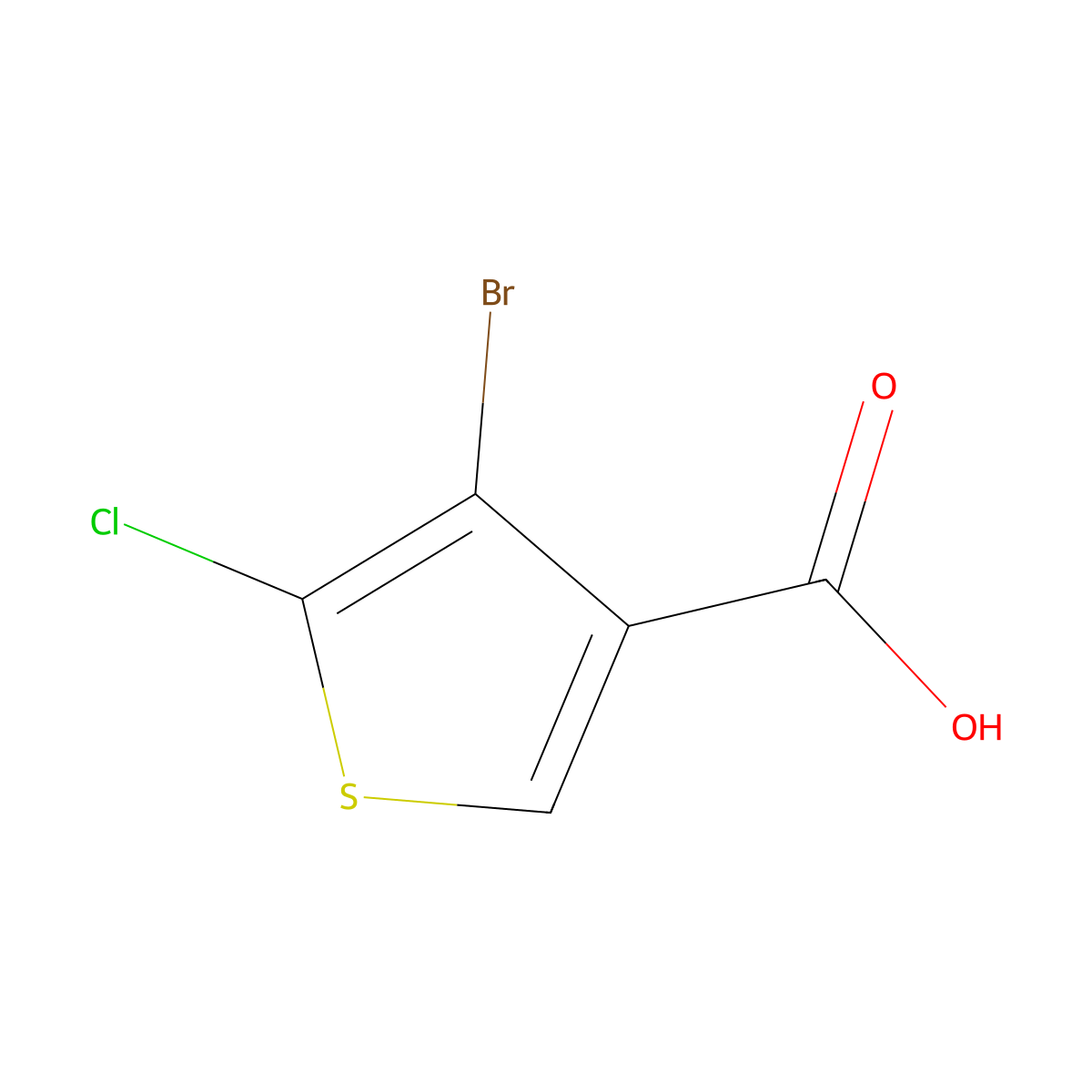 4-Bromo-5-chlorothiophene-3-carboxylicacid molecular structure, CAS 2803862-77-1